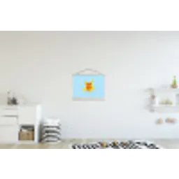 Ster - Today is a good day - Blauw textielposter latten blank klein -kinderkamer