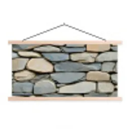 Stenen - Rustiek - Grijs textielposter latten blank klein -3d