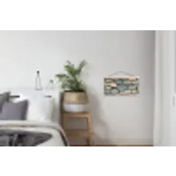 Stenen - Rustiek - Grijs textielposter latten blank klein -woonkamer