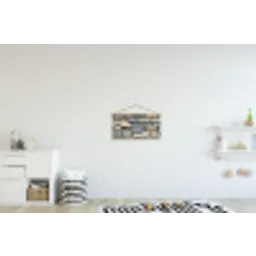 Stenen - Rustiek - Grijs textielposter latten blank klein -kinderkamer