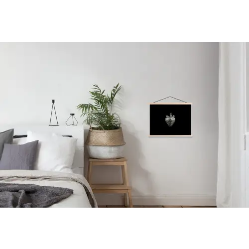 Aardbei - Zaadstructuur - Realistisch textielposter latten blank klein -woonkamer