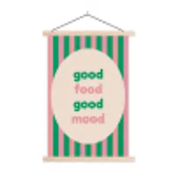 Gestreept - Quote - Ovaal - Roze textielposter latten blank klein -3d