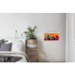 Zonnebloemen - Abstract - Oranje textielposter latten blank klein -woonkamer