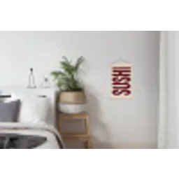 Sushi - Rood - Japandi - Decoratie textielposter latten blank klein -woonkamer