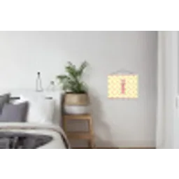 Swag - Roze - Stippen - Geel textielposter latten blank klein -woonkamer
