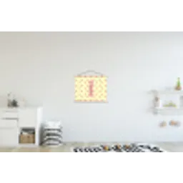 Swag - Roze - Stippen - Geel textielposter latten blank klein -kinderkamer