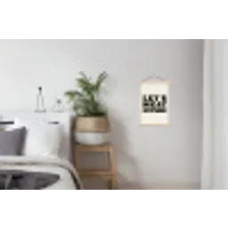 Tekst - Blokletters - Zwart - Vlees textielposter latten blank klein -woonkamer