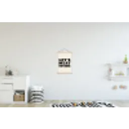Tekst - Blokletters - Zwart - Vlees textielposter latten blank klein -kinderkamer