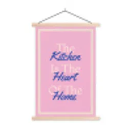 Tekst - Blauw - Keuken - Kader textielposter latten blank klein -3d