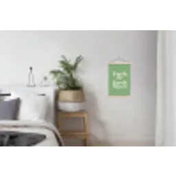 Tekst - Groen - Sierlijk - Letters textielposter latten blank klein -woonkamer