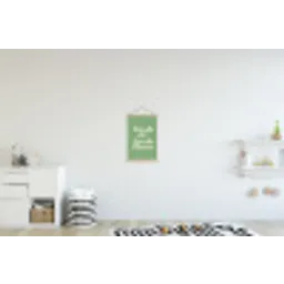 Tekst - Groen - Sierlijk - Letters textielposter latten blank klein -kinderkamer