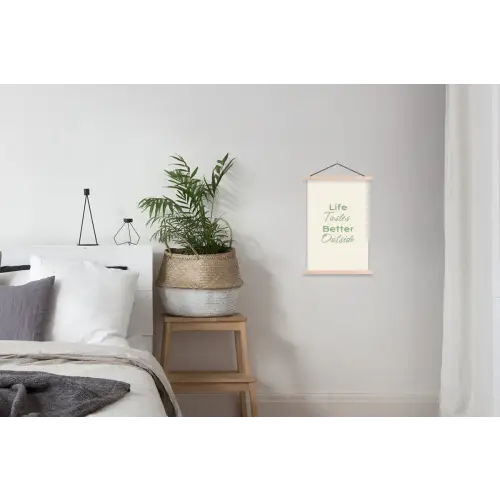 Tekst - Sierlijk - Letters - Groen textielposter latten blank klein -woonkamer