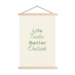 Tekst - Sierlijk - Letters - Groen textielposter latten blank klein -3d