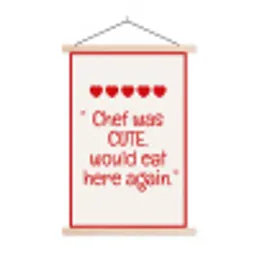 Tekst - Rood - Hartjes textielposter latten blank klein -3d