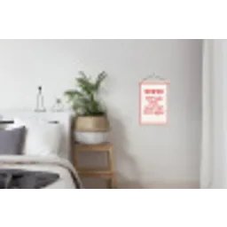 Tekst - Rood - Hartjes textielposter latten blank klein -woonkamer