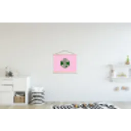This is art - Tekst - Cirkel - Groen textielposter latten blank klein -kinderkamer