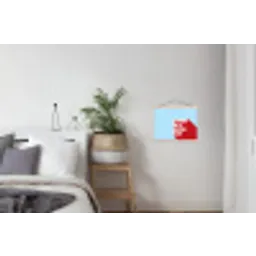 Today is a good day - Rood - lichtblauw textielposter latten blank klein -woonkamer