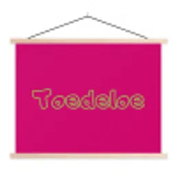 Toedeloe - Groen - Roze textielposter latten blank klein -3d