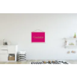 Toedeloe - Groen - Roze textielposter latten blank klein -kinderkamer