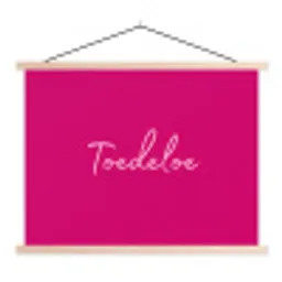 Toedeloe - Roze textielposter latten blank klein -3d
