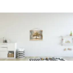 Boom - Bladeren - Abstract - Wit textielposter latten blank klein -kinderkamer