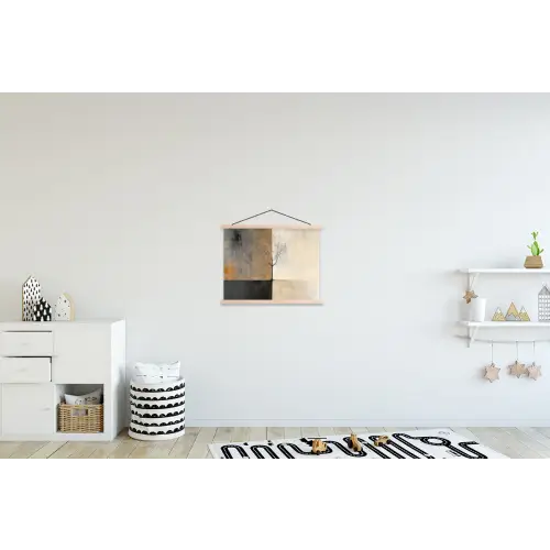 Boom - Vlakken - Takken - Kleurverloop textielposter latten blank klein -kinderkamer