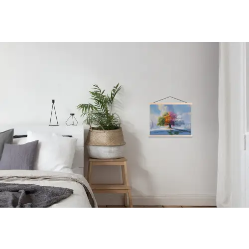 Boom - Seizoenen - Winter - Landschap textielposter latten blank klein -woonkamer