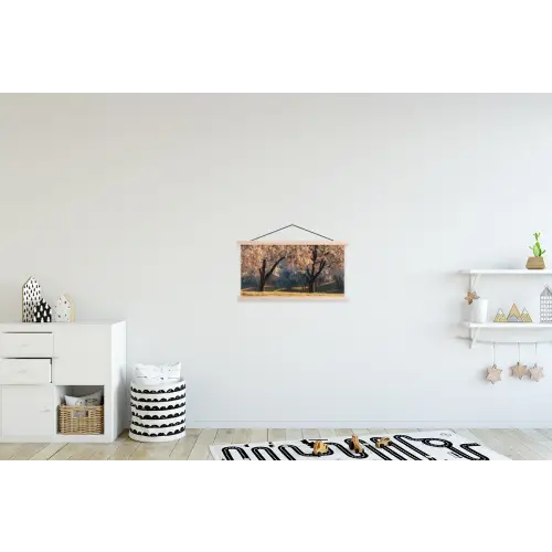 Bomen - Bloesem - Lente textielposter latten blank klein -kinderkamer