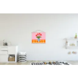 Tulpen - Roze - Vaas textielposter latten blank klein -kinderkamer