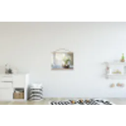 Vaas - Eieren - Bloemen textielposter latten blank klein -kinderkamer