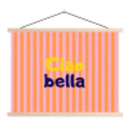 Verticaal - Strepen - Oranje - Ciao bella textielposter latten blank klein -3d