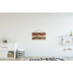 Muur - Baksteen - Verweerd textielposter latten blank klein -kinderkamer