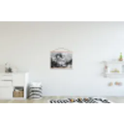 Krijger - Draak - Grijs textielposter latten blank klein -kinderkamer