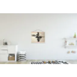 Golven - Penseelstreken - Beige - Minimalistisch textielposter latten blank klein -kinderkamer