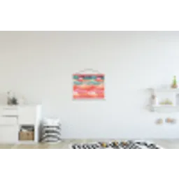 Golven - Kleurrijk - Abstract textielposter latten blank klein -kinderkamer