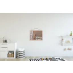 Where to next - Strand - Voetstappen textielposter latten blank klein -kinderkamer