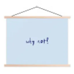 Why not - Blauw - Donker blauw - Quote textielposter latten blank klein -3d