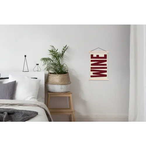 Wine - Red - Decoratie - Japandi textielposter latten blank klein -woonkamer
