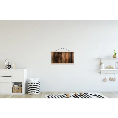 Hout - Rustiek - Donkere Planken textielposter latten blank klein -kinderkamer