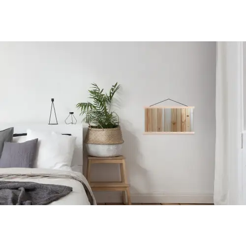 Hout - Planken - Licht textielposter latten blank klein -woonkamer