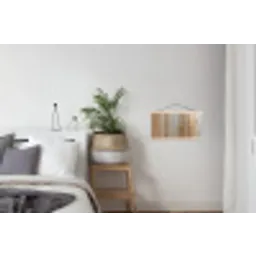Hout - Planken - Licht textielposter latten blank klein -woonkamer