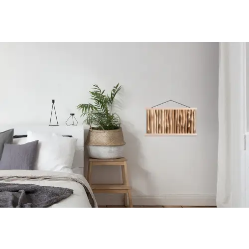 Hout - Stam - Lichtbruin textielposter latten blank klein -woonkamer