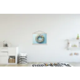 Krans - Eieren - Bloemen textielposter latten blank klein -kinderkamer