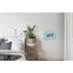XOXO - Blauw - Rood textielposter latten blank klein -woonkamer