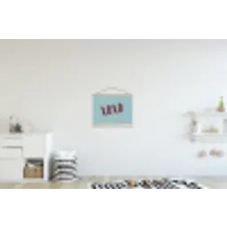 XOXO - Blauw - Rood textielposter latten blank klein -kinderkamer