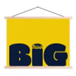 Geel - Think big - Grafisch textielposter latten blank klein -3d