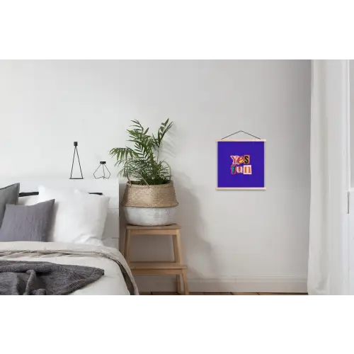 Yes fun - Kleurrijk - Collage-stijl textielposter latten blank klein -woonkamer