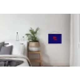 Yes fun - Rood - Blauw - Stippen textielposter latten blank klein -woonkamer