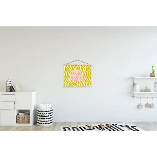 Zebraprint - Priority - Roze textielposter latten blank klein -kinderkamer