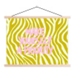 Zebraprint - Priority - Roze textielposter latten blank klein -3d